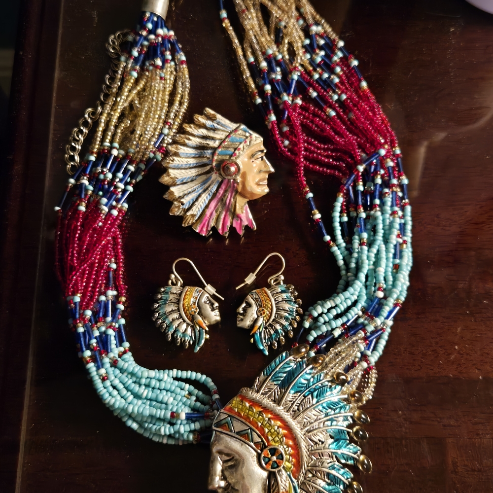 Colorful Beaded Necklace and Earring Set
